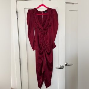 Burgundy midi dress
